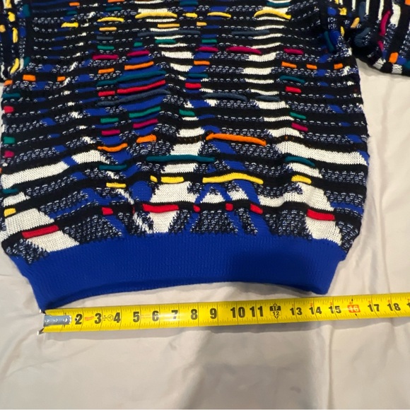 VINTAGE Coogi Sweater Men XL Black Red Wool Pullover Hip Hop Biggie 90s Textured - Picture 12 of 14